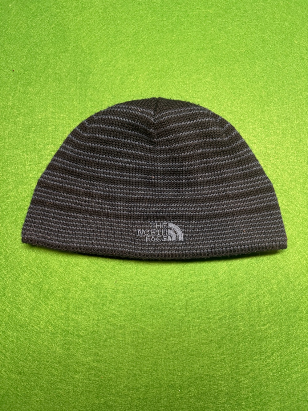 The North Face blue Striped Knit Beanie